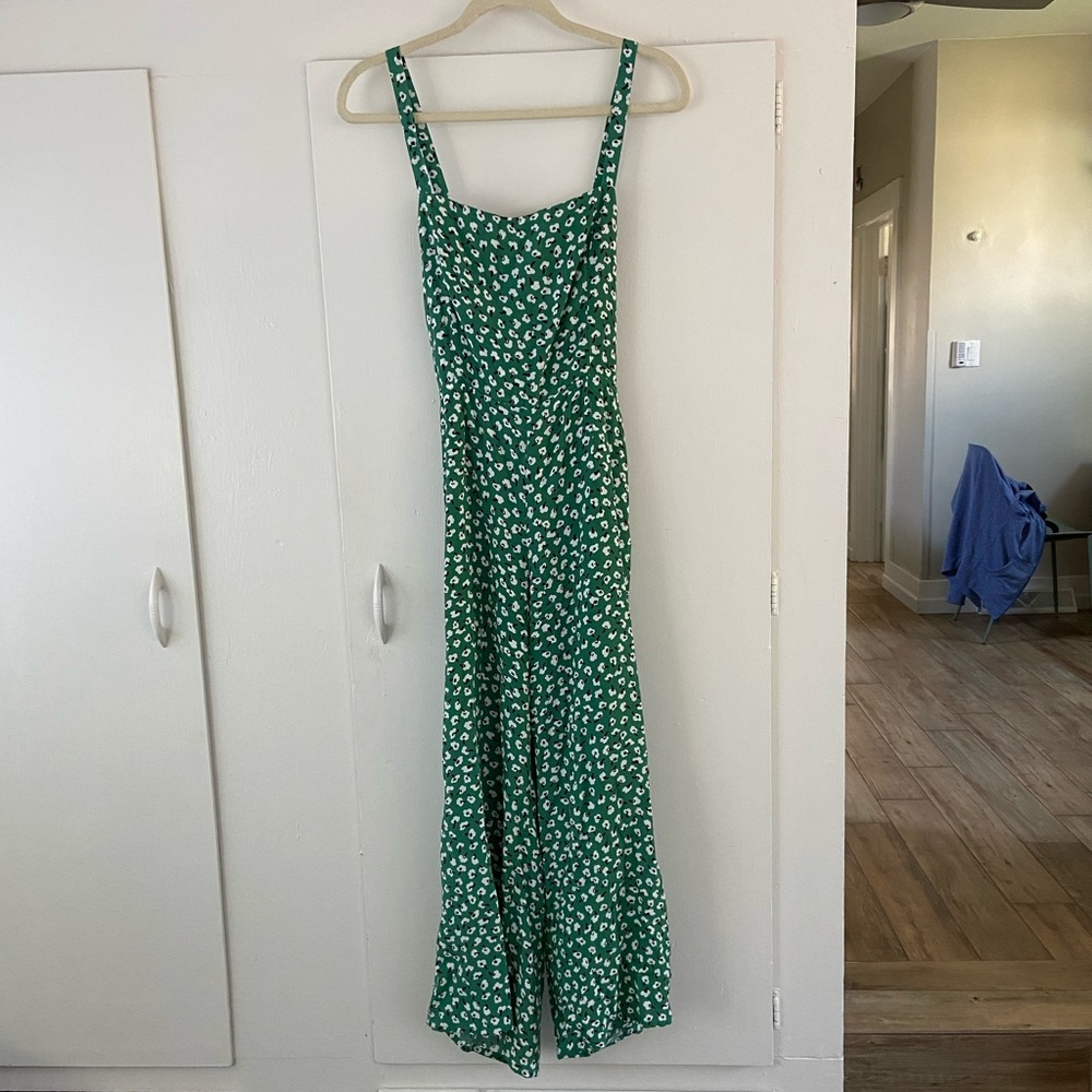 DARLING green crop leg jumpsuit